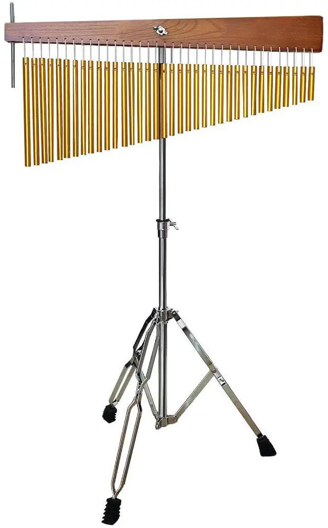 Main image of 36 Note Adjustable Height Wind Chime Single-row Percussion Chime with Collapsible Tripod Stand Bar Chime for Class Yoga Gold