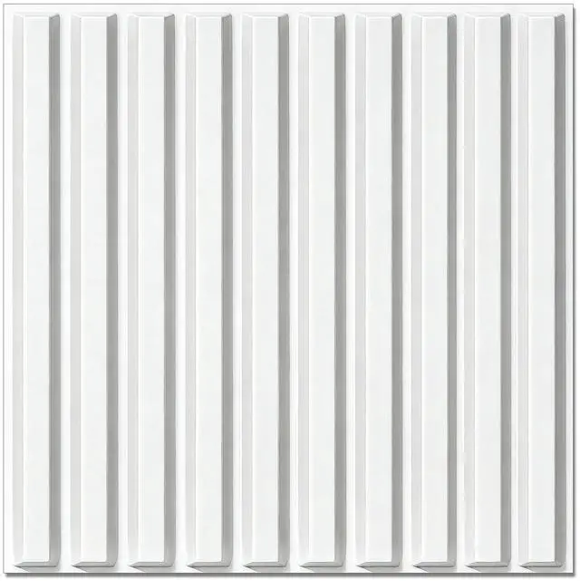 Main image of Slat Acoustic Sound Diffuser Panels, 19.7 X 19.7 X 0.5 inches 12 Pcs White PVC Plastic 3D Wall Panel, Recording Studio Acoustical Treatment Diffusion panel, Art Decorative Ceiling Tiles