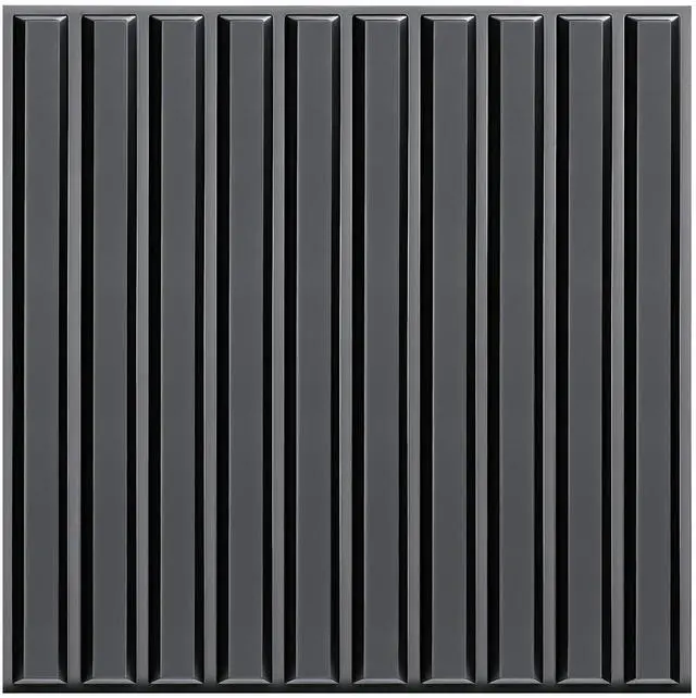 Main image of Slat Acoustic Sound Diffuser Panels, 19.7 X 19.7 X 0.5 inches 12 Pcs Black PVC Plastic 3D Wall Panel, Recording Studio Acoustical Treatment Diffusion panel, Art Decorative Ceiling Tiles