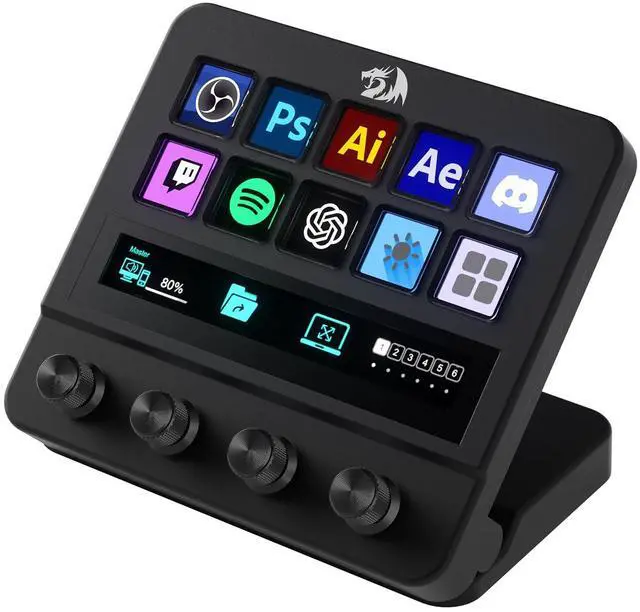 Main image of SS552 Stream Controller - All-in-One Macro Pad with Customization Touch Strip, LCD Keys & Dials, Stream Station for Content Creators, Streaming, Gaming - PC & Mac Compatible