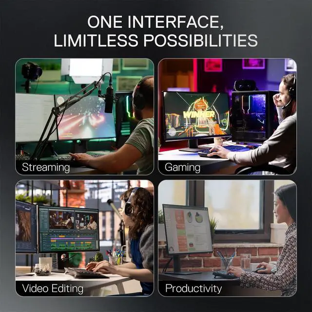 Alt view image 5 of 6 - SS552 Stream Controller - All-in-One Macro Pad with Customization Touch Strip, LCD Keys & Dials, Stream Station for Content Creators, Streaming, Gaming - PC & Mac Compatible