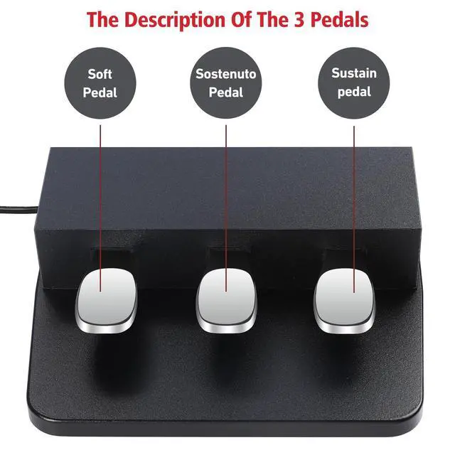 Alt view image 2 of 6 - 3-pedal for digital keyboard piano, Three pedal unit for yamaha P85 P95 P48 P105 P115 Electric pianos keyboards