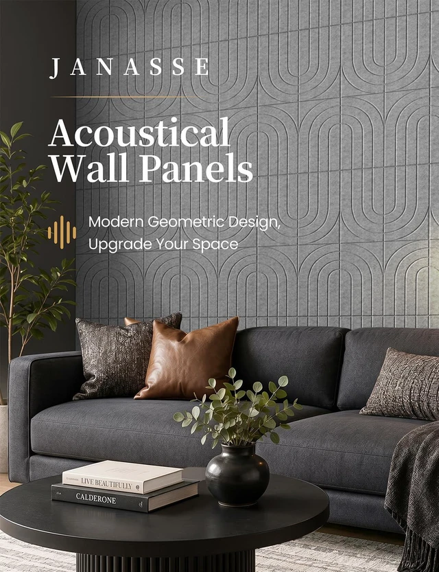 Alt view image 2 of 6 - Acoustic Wall Panels 12PCS 12x24 In Sound Absorbing Panels, Gray | Self-Adhesive Acoustic Panels For Walls, Decorative Acoustical Wall Panels For Home Office Recording Studio Wall Decor