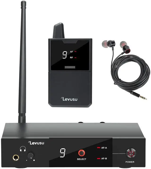 Main image of UHF Wireless in-Ear Monitor System with Earphone,180Ft, Rack Mount, Professional IEM Stereo System Transmitter and Beltpack for Studio, Guitar, Band Rehearsal, Live Performance (1 Bodypack)