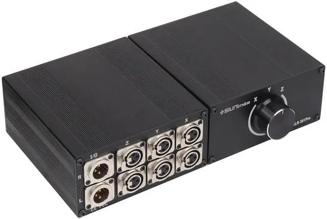 Main image of Pro XLR 3Pin 3Channels XLR Selector Box Balanced Switching Box 3-in 1-Out/1-In 3-Out Interchangeable HiFi Stereo Passive Audio Selector Swtich Box(MS-XLR-0301)