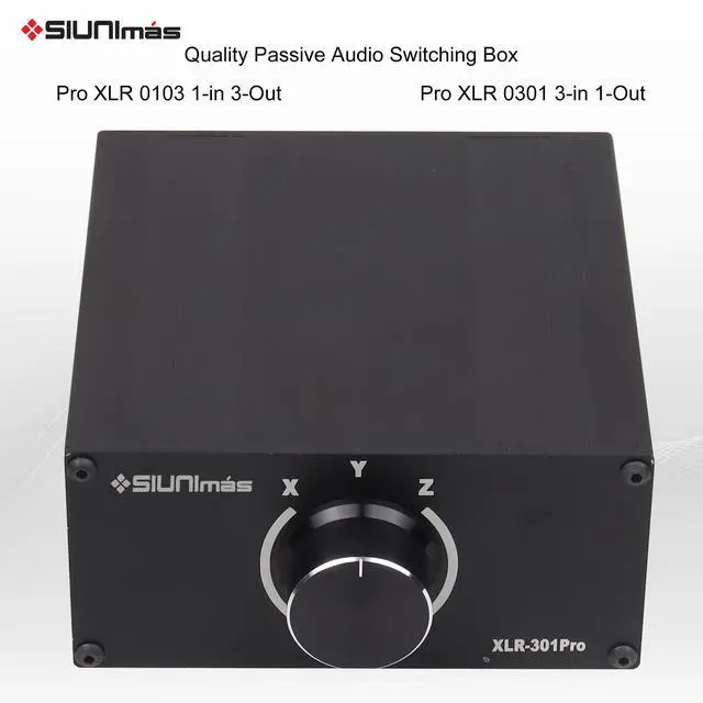 Alt view image 3 of 6 - Pro XLR 3Pin 3Channels XLR Selector Box Balanced Switching Box 3-in 1-Out/1-In 3-Out Interchangeable HiFi Stereo Passive Audio Selector Swtich Box(MS-XLR-0301)