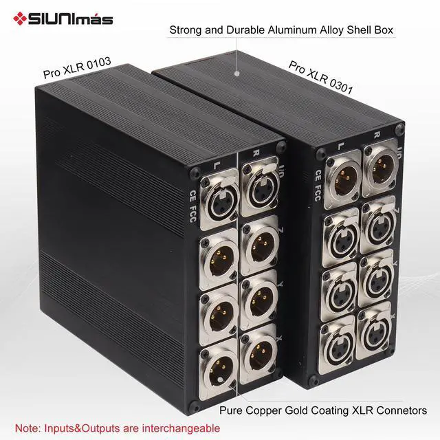 Alt view image 4 of 6 - Pro XLR 3Pin 3Channels XLR Selector Box Balanced Switching Box 3-in 1-Out/1-In 3-Out Interchangeable HiFi Stereo Passive Audio Selector Swtich Box(MS-XLR-0301)