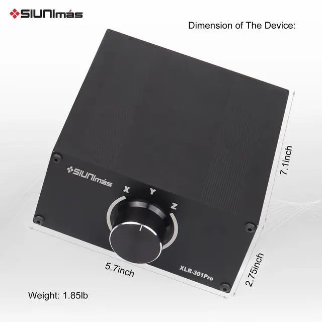 Alt view image 5 of 6 - Pro XLR 3Pin 3Channels XLR Selector Box Balanced Switching Box 3-in 1-Out/1-In 3-Out Interchangeable HiFi Stereo Passive Audio Selector Swtich Box(MS-XLR-0301)