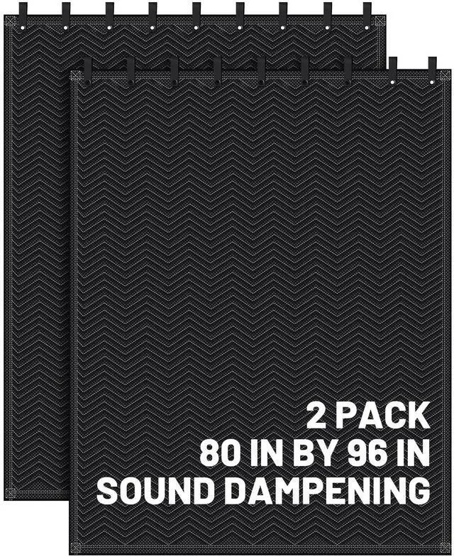 Main image of 2 Pcs Sound Dampening Blanket Soundproof Blanket Grommeted General Indoor or Outdoor Use(80 x 96 Inches)