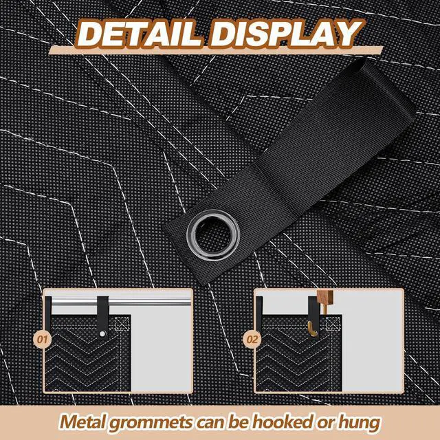 Alt view image 3 of 6 - 2 Pcs Sound Dampening Blanket Soundproof Blanket Grommeted General Indoor or Outdoor Use(80 x 96 Inches)