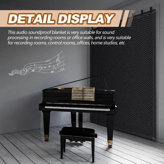 Alt view image 6 of 6 - 2 Pcs Sound Dampening Blanket Soundproof Blanket Grommeted General Indoor or Outdoor Use(80 x 96 Inches)