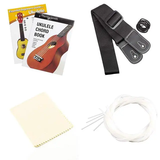 Alt view image 5 of 5 - Premium Concert Ukulele Kit with Tuner, Gig Bag, Strap, Picks & Spare Strings