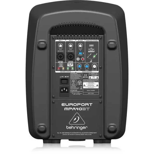 Alt view image 5 of 6 - MPA40BT All-In-One Portable 40 Watt PA System with Bluetooth Connectivity and Battery Operation