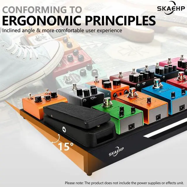 Alt view image 4 of 5 - Guitar Pedal Board, Pedalboard 22" x 12.5" 5.45 lb | Lightweight Aluminum Alloy, Pedal Board with Carry Bag, Hook Loop Strips