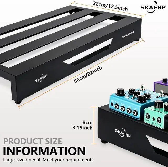 Alt view image 5 of 5 - Guitar Pedal Board, Pedalboard 22" x 12.5" 5.45 lb | Lightweight Aluminum Alloy, Pedal Board with Carry Bag, Hook Loop Strips