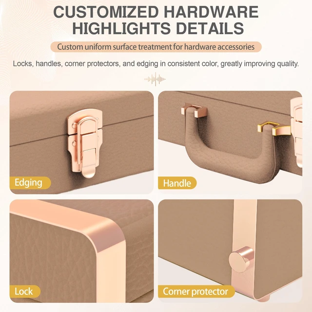 Alt view image 3 of 6 - Hard Shell Electric Guitar Case, 39in Square Protective Guitar Hard Case with Lock & Metal Feet, Heavy-Duty Carrying Case for KST/KTL/170 Electric Guitars, Elegant Brown