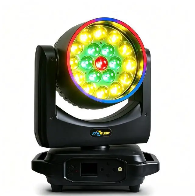 Main image of 19x15W Moving Head Light, 4in1 RGBW Zoom Beam Wash DJ Lights | RGB Halo Ring, DMX Sound Activated Control, 10-60° Wide Zoom, 540° Pan 270° Tilt, LED DJ Stage Lighting for Wedding Party