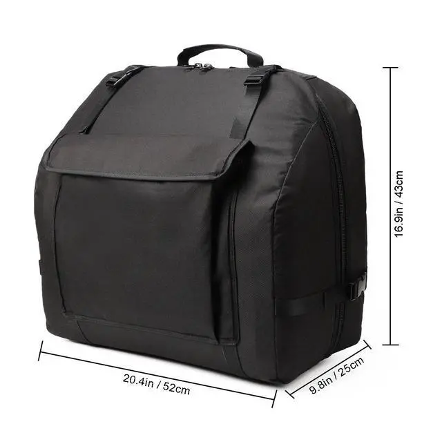 Alt view image 3 of 6 - Accordion Case - Gig Bag for 120 Bass Accordion - Straps & Accessories - Soft Case (20.5 x 17 x 9.8 in)