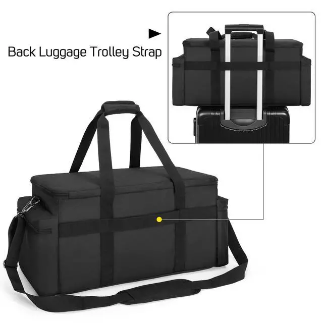Alt view image 4 of 6 - Cable File Gig Bag with Padded Bottom for Sound Equipment, Bag Only | Dividers, DJ Wire Bag for 14"Laptop, Sound Equipment, DJ Gear and Musician Accessories