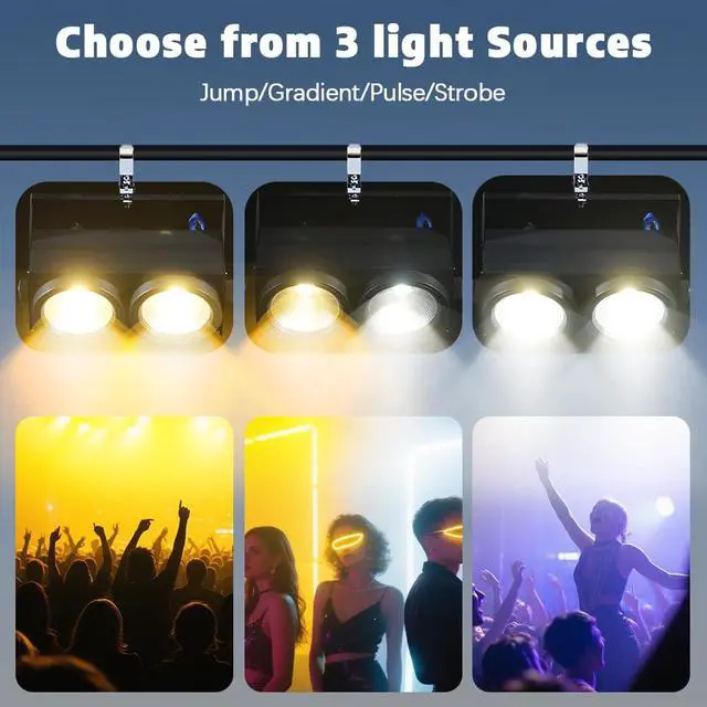 Alt view image 3 of 6 - 200W COB Blinder Light, DMX512 LED PAR Can Stage Light | 2-in-1 Cool/Warm White LED, Sound Control, High Output COB Design for Weddings, Churches, Concerts, DJ and Stage Events