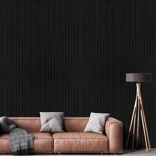 Alt view image 5 of 6 - Acoustic Wall Panels Sound Absorbing Panels Noise Reducing for Walls | 4 Pack 47*24 Inch High Density Self-Adhesive Sound Proof Panels Intermittent Vertical Fluted Large Acoustic Panel, Black