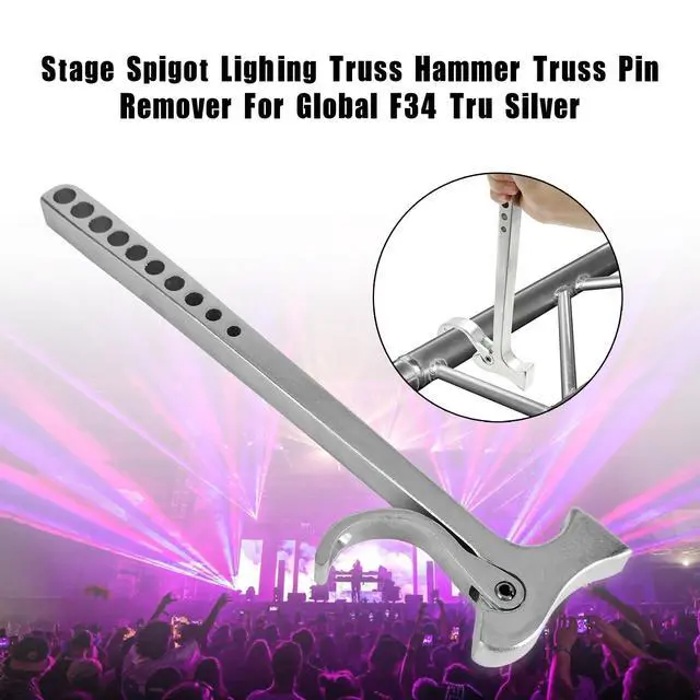 Alt view image 5 of 6 - Hammer of Truss Stage Aluminum, Silver Stage Spigot Lighing Truss Hammer Truss Pin Remover For Global F34 Tru DJ Truss Removal and Installation tools