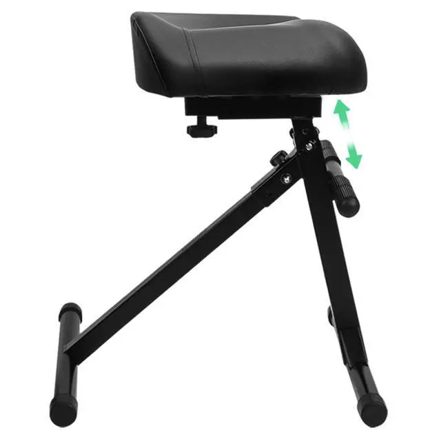 Alt view image 3 of 6 - Pro Guitar Stool, Height Adjustable Saddle Seat, Musician Stool Guitarist Throne Guitar Chair, Black