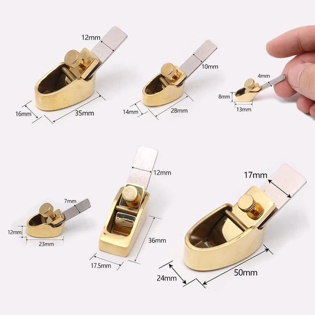 Alt view image 3 of 6 - Brass Mini Planes,violin thumb plane,finger planes with Steel Blade for Guitar Violin Making Tools