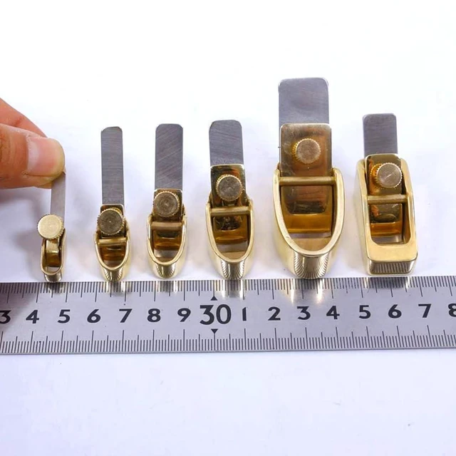 Alt view image 6 of 6 - Brass Mini Planes,violin thumb plane,finger planes with Steel Blade for Guitar Violin Making Tools