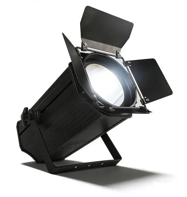 Main image of 200W COB Stage Light with Barn Doors, Spotlights | Linear Zoom 10°-60° Adjustable, Warm White 3000K & Cool White 5700K, DMX512 Sound Activated for Church Wedding Theater