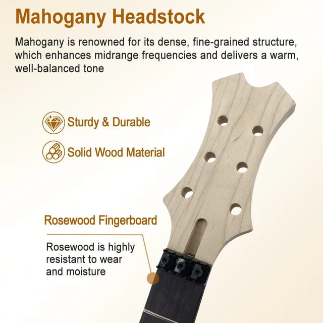 Alt view image 3 of 6 - Electric Guitar Kit Basswood guitar body 24 fret 25.5 inch Mahogany Neck Rosewood Fretboard Bolt on heel Build your own guitar kit