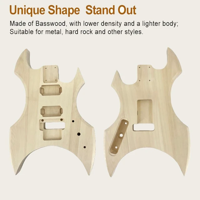 Alt view image 6 of 6 - Electric Guitar Kit Basswood guitar body 24 fret 25.5 inch Mahogany Neck Rosewood Fretboard Bolt on heel Build your own guitar kit