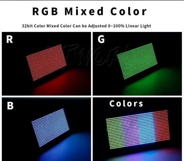Alt view image 3 of 6 - Stage Light Wash Strobe LED 200W RGB Marquee (8 Segments) Uplights | DMX512 Metal Housing DJ Light for Party Disco Wedding Holiday KTV Birthday