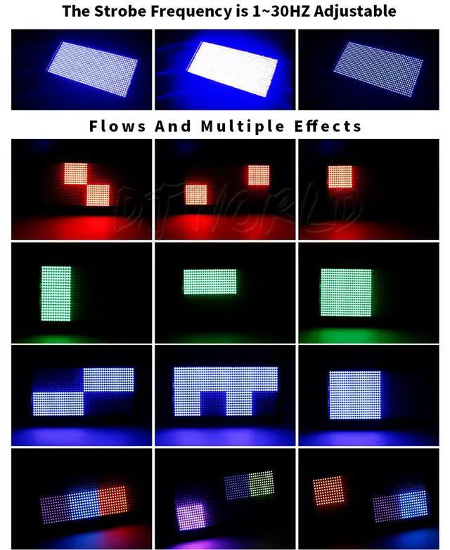 Alt view image 5 of 6 - Stage Light Wash Strobe LED 200W RGB Marquee (8 Segments) Uplights | DMX512 Metal Housing DJ Light for Party Disco Wedding Holiday KTV Birthday