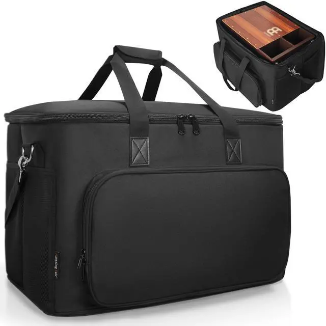 Main image of Large Cajon Bag, Fits Jumbo Size, Padded (Bag only) | Fits cajon up to 14"x21.3"x15", Thick padded case for protection, Carry handle & strap, Black