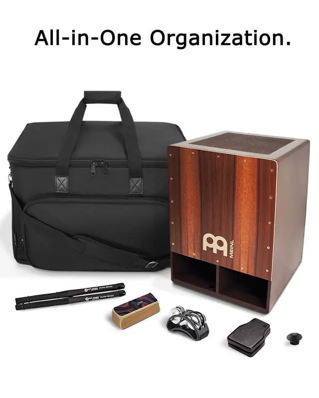 Alt view image 2 of 6 - Large Cajon Bag, Fits Jumbo Size, Padded (Bag only) | Fits cajon up to 14"x21.3"x15", Thick padded case for protection, Carry handle & strap, Black