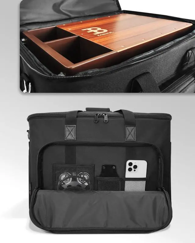 Alt view image 3 of 6 - Large Cajon Bag, Fits Jumbo Size, Padded (Bag only) | Fits cajon up to 14"x21.3"x15", Thick padded case for protection, Carry handle & strap, Black