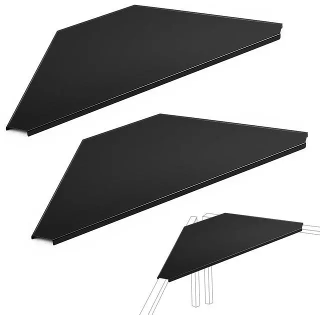 Main image of 2 Pack DJ Facade Corner Shelf Metal 26"x13" Portable Booth Shelves for Any DJ Facade Cover Event Sturdy Black