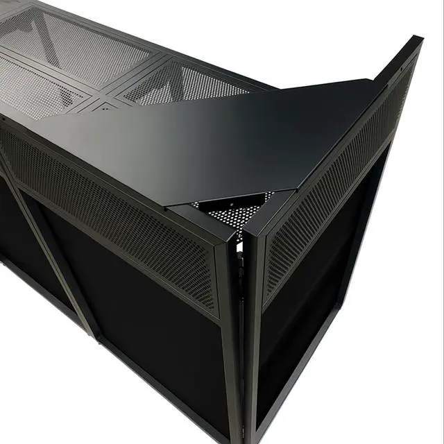 Alt view image 6 of 6 - 2 Pack DJ Facade Corner Shelf Metal 26"x13" Portable Booth Shelves for Any DJ Facade Cover Event Sturdy Black
