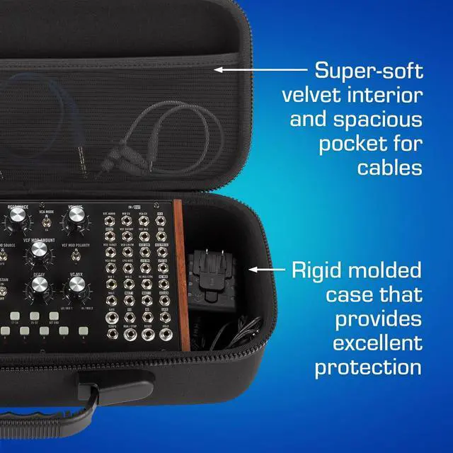 Alt view image 3 of 6 - Moog Mother-32 / DFAM/Subharmonicon Case - PULSE Hard Case | Durable Molded EVA Hard Case, Excellent Protection, Compact Design & Precise Custom Fit, Comfortable Handle, Smooth Zipper