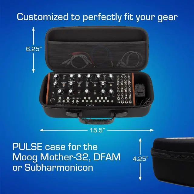 Alt view image 5 of 6 - Moog Mother-32 / DFAM/Subharmonicon Case - PULSE Hard Case | Durable Molded EVA Hard Case, Excellent Protection, Compact Design & Precise Custom Fit, Comfortable Handle, Smooth Zipper