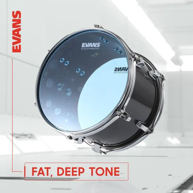 Alt view image 2 of 5 - Drum Heads - Hydraulic Red Fusion Pack (10", 12", 14") with 14" UV1 Coated Snare Head