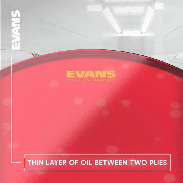 Alt view image 3 of 5 - Drum Heads - Hydraulic Red Fusion Pack (10", 12", 14") with 14" UV1 Coated Snare Head