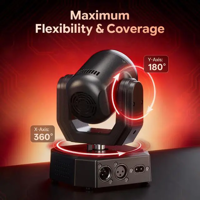 Alt view image 6 of 6 - Mini Dj Moving Head Lights, RGBW 60W Stage Wash Lighting with Remote Control Sound Active DMX512 for Small Venues, DJ, Bar, Home, Theater, Wedding, Band, Performance (2 Packs)