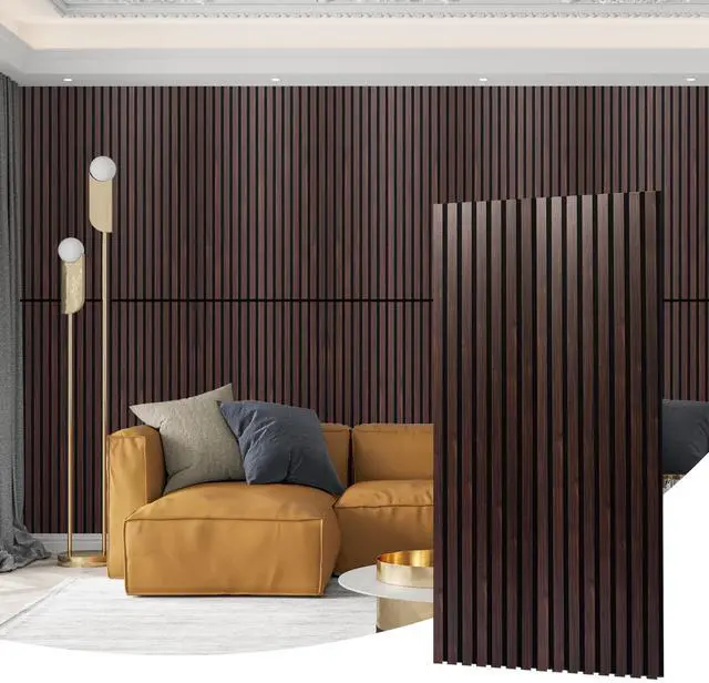 Main image of Soundproof Wood Slat Wall Panel, 2 Pack | 3D Soundproof Wall Panels, Large Acoustic Panels, for Interior Ceiling, Wall Decor Noise Reduction, 48.03 x 23.82 x 0.83 Inch