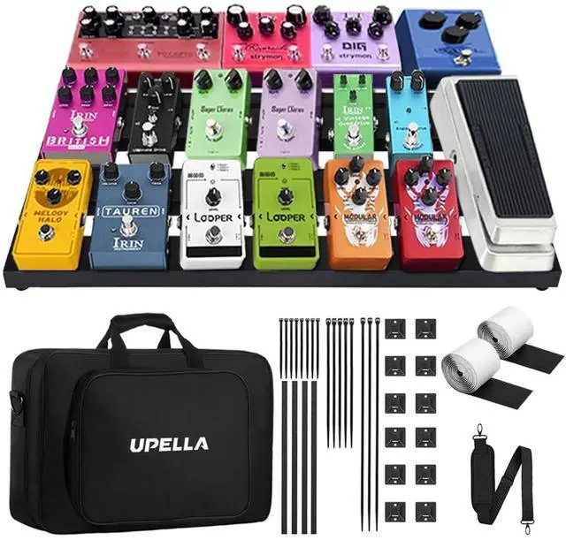 Main image of Guitar Pedal Board Aluminum Guitar Effect Pedal Board 18'' x 12.5'' Guitar Effects Pedalboard Accessories with Carrying Bag