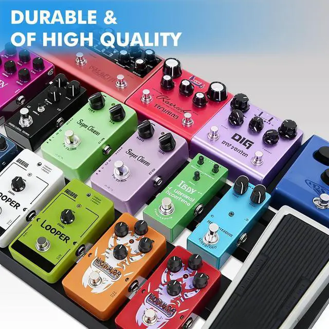 Alt view image 4 of 6 - Guitar Pedal Board Aluminum Guitar Effect Pedal Board 18'' x 12.5'' Guitar Effects Pedalboard Accessories with Carrying Bag