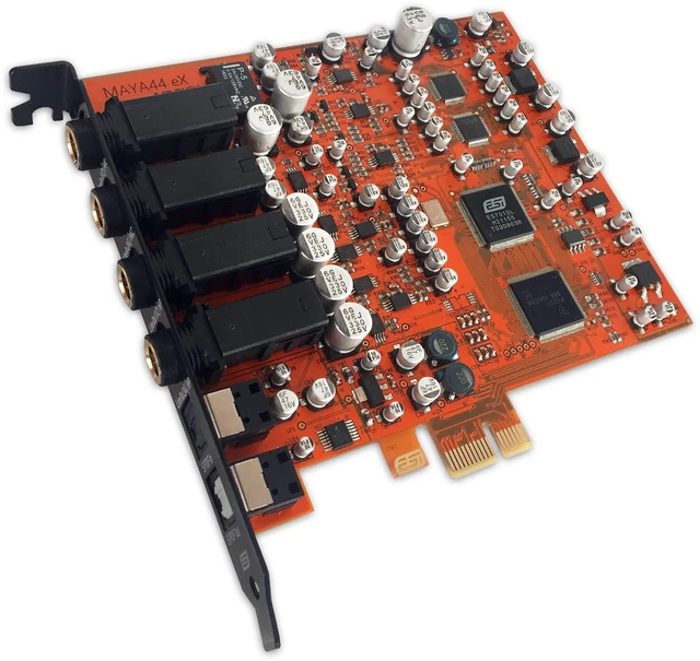 Main image of MAYA44 eX | 24-bit/96kHz PCIe Audio Interface with 4 in / 4 out | 4x4 PCIe audio interface with 24-bit/96kHz sound and +48V phantom power for recording, podcasting and streaming