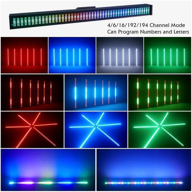 Alt view image 4 of 6 - Stage Lights 200W LED DJ Light Bar RGBW 4in1 Strobe Light Bar,Wash Light Bar 96 Partition Pixels 576 LEDs DMX Control Sound Activated for Parties, Clubs, Weddings, Church Events