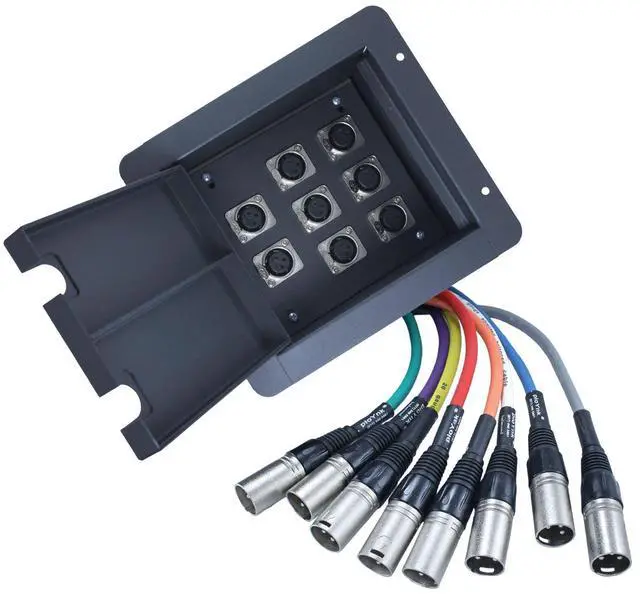 Main image of Pro Audio Recessed Stage in Floor Pocket Box Black with Prewired Connections